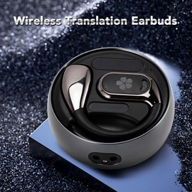 Language Translator Earbuds, 133 Languages AI Real Time Translation, Voice Control 5.4 Translation Earbuds with 3 Translation Modes, Charging Case Noise Canceling