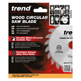 Trend CSB/8520 Wood Circular Saw Blade, 85 mm Diameter, 10 mm Bore, 20 Teeth, HW, 1.6 mm Cutting Width, +14° Hook