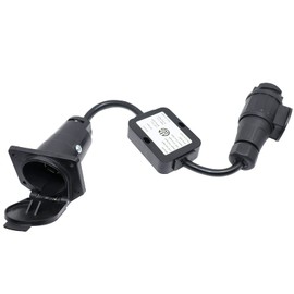 CARROFIX Trailer Light Converter Vehicle Side European 13-Pin Round Plug to USA Trailer 7-Way Blade Adapter Connector