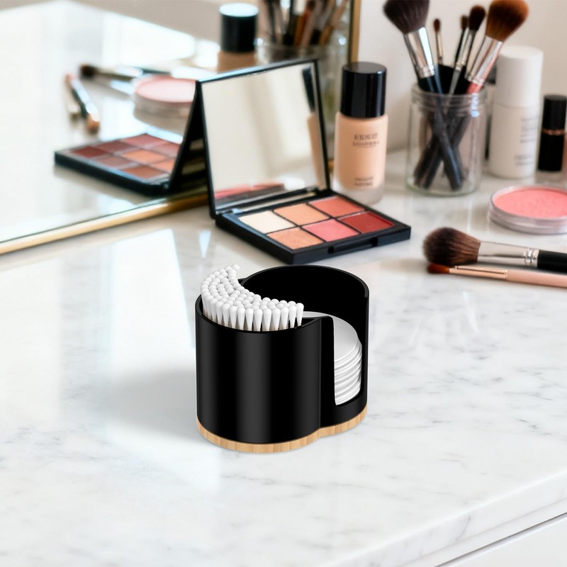 PENGARO Cotton Pad and Swab Holder, Q tip Holder Round