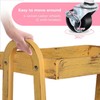 3-Tier Wooden Rolling Cart- Wooden Utility Cart wit Wheels- Utility