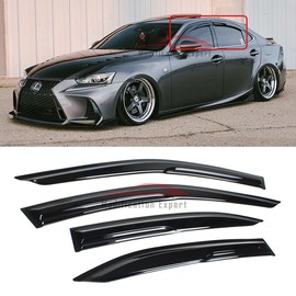 Fits for 2014-2020 Lexus IS200t IS250 IS300 IS350 JDM Mugen Style Window Visors Rain Guards Deflector