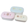 Hokkori Mokomocha Antibacterial 3P Nesting Lunch Box, Rectangle