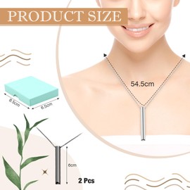 VEGCOO VEGCOO 2 Pcs Anxiety Relief Necklace, Stainless Steel Mindful Anapana Breathing Necklace with Gift Box for Anxiety Relief, Meditation Relaxation (Silver+Black)