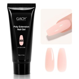 GAOY Poly Gel, 60g Nail Extension Gel, Milky Nude Builder Gel Nail Enhancement Gel for Beginner & Professional Nail Art Salon DIY at Home