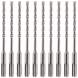 10 Pack Of - 6mm x 160mm Long SDS Plus Hammer Drill Bits, Professional Tungsten Carbide Tipped Masonry Drill Bit For Brick, Concrete, Stone, Granite. 6mm SDS Drill Bit