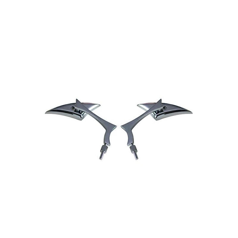 MotorToGo Custom Silver Spear Rear View Mirrors for Indian Chieftain