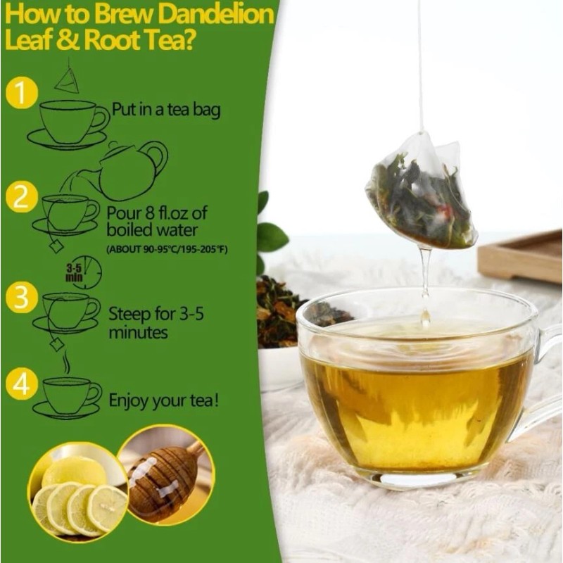 ULTHMOK Dandelion Tea, Leaf & Root Herbal 100 Tea Bags
