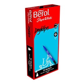 Berol Dry Wipe Whiteboard Pen Fine Nib 1 mm - Black, Box of 12