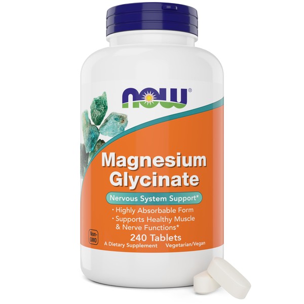 NOW Foods Now Foods Magnesium Glycinate, 240 Tablets - Supports