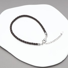 Viwind Genuine Leather Bracelet Men and Women DIY Bracelet 925 Silver Buckle Adjustable 17 + 4 cm Extension Chain Jewellery with Gift Box, Leather