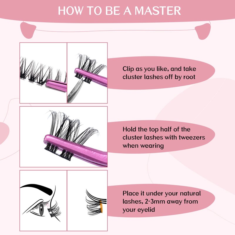 Cluster Eyelashes, Pack of 72 Individual Eyelashes, Eyelash Clusters, DIY