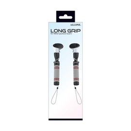 Alone ALG-MQ3LGBK LongGrip for MetaQuest 3, Black, 1.2 x 1.2 x 8.2 inches (3 x 3 x 20.8 cm), VR Connectable Firm Grip with Strap