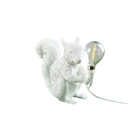 MAYOLA Modern Resin Squirrel Table Lamp, Desk Lamp,Led Niht Light Resin Squirrel Lighting Fixture for Living Room, Bedroom,Home Office,Kids Room (White)