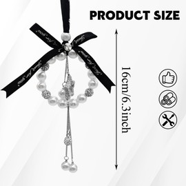 Bling Car Rearview Mirror Hanging, Crystal Rhinestone Vehicle Rear View Pendant, Cute Automotive Interior Hanger Decoration Accessories, Universal for SUV Sedan Truck