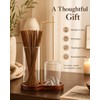2-in-1 Walnut Wood Glass Incense Holder for Sticks, Anti-Ash Flying
