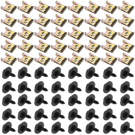 40 Sets of Sheet Metal Nut Tapping Screws Screw Nut Clip Snap Nut Set Spring Tin Nut Body Screws Black Stainless Steel Sheet Metal Nut Mudguard Screw with Mudguard Nut