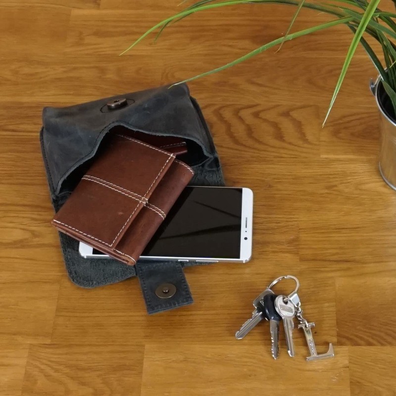 LECONI Gürteltasche Bauchtasche Leder Hüfttasche Handytasche Ledertasche für Damen &