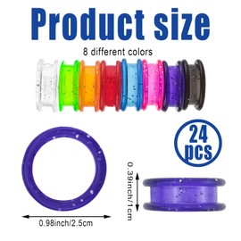 DonLeeving 24 PCS Soft Silicone Scissors Finger Rings Dog Grooming Pet Shears Ring Thumb Inserts Finger Protector Ring Scissor Accessories for Barber Dog Hair Cutting Scissors (8 Colors)