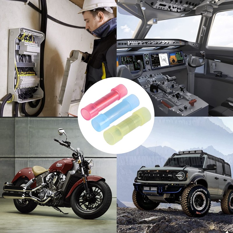 100pcs PA66 Nylon 16-14 AWG Wire Connectors Electrical Crimp Butt