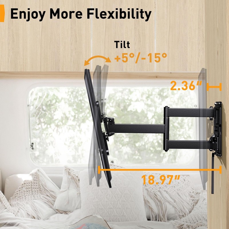 Perlegear Lockable RV TV Mount for 13–43 inch TVs up