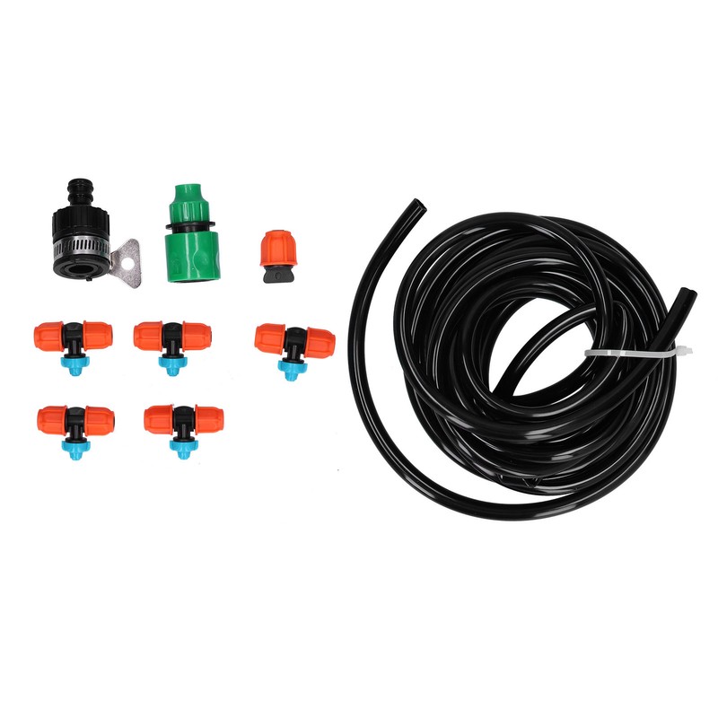 5m Garden Irrigation Kit 9/12 Hose Spray Nozzle Automatic Watering