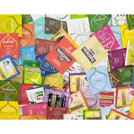 Assorted Individually Wrapped Enveloped Tea Bags Unique Mix Hamper Set Box Gift (60 Tea Envelopes)