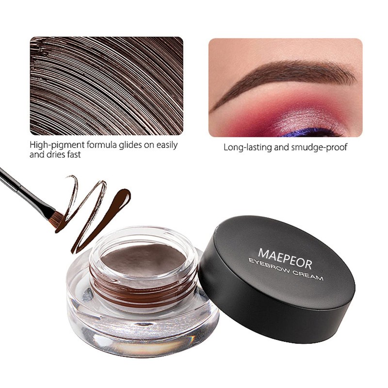 MAEPEOR 12 Colors Eyebrow Pomade Full-pigmented Long Lasting Waterproof Eyebrow