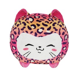 PELUCHERIA - Bolita Jaguar Peluche 26 cm Squishy Cheetah Animal Print Pink Pillow Cojín Mayoreo Suave Esponjoso Poliéster Calidad Resistente Ideal Regalo Bebés Niños Niñas Decoración (1 pza)