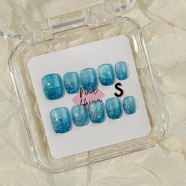 NailHaven| cat eye collection |all kinds of cat eye nails| short press-on nails   |cute nails| nails | acrylic press-on| fake nails |Handmade | high quality Press on nails 10 pcs|reusable nails|nail art|nail charm|handmade press ons|uña sacri lic as:_C11-sea glass_S
