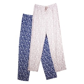 Keanu Ladies Pack of 2 Harem Pants - Sizes 16-18 - Blue/Grey - Soft Fabric for Extra Comfort with Elasticated Waistband