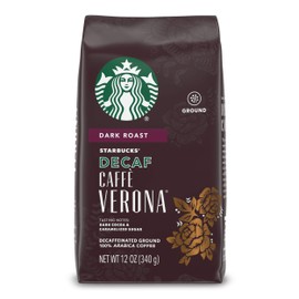 Starbucks Caffè Decaf Verona Dark Roast Ground Coffee, 12-Ounce Bag