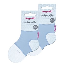 Hoppediz Unisex Baby Sock Holder Socks, 0-6 Months (Pack of 2), blue