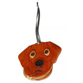 Unbranded Dog - Double-sided Wood Intarsia Christmas Tree Ornament - Family Pet theme