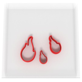 Mini/Tiny Flame Set of 3 Value Fondant Cutter 1.5CM + 2CM + 3CM