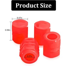 CGEAMDY Tire Valve Stem Caps for Car, 12PCS Noctilucous Air Cover, Illuminated Auto Wheel Cap, Car Accessories Universal Truck, SUV, Motorcycles, Bike (Red)