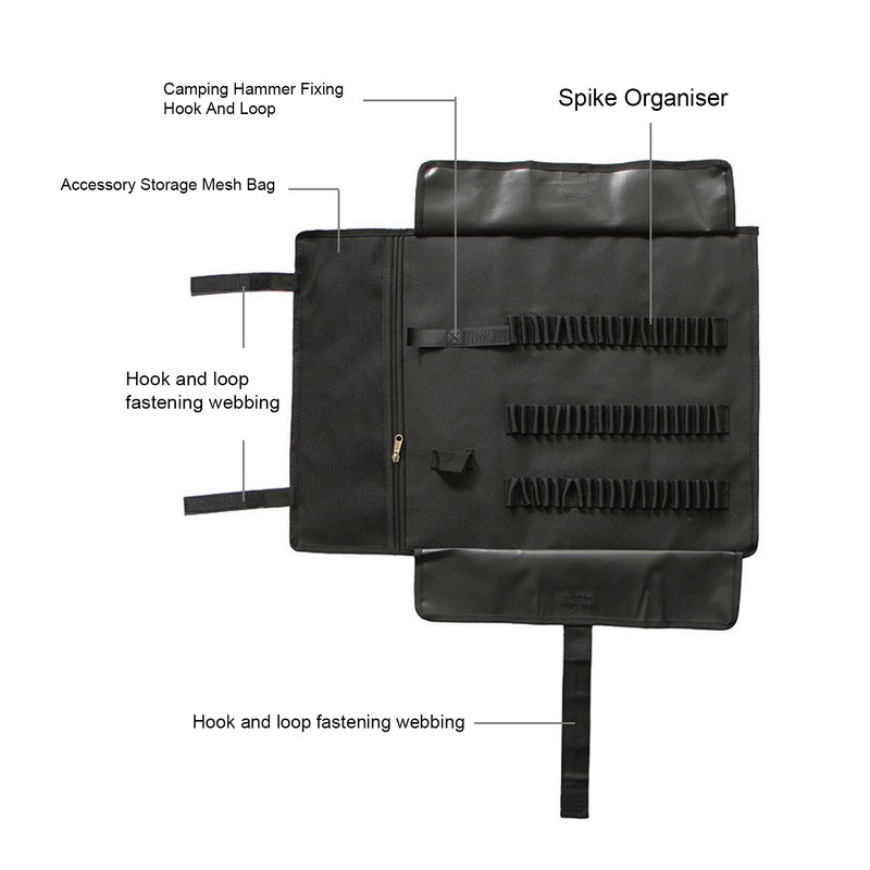 Camping Tent Stake Bag Large Capacity Multi Functional Tent Accessories