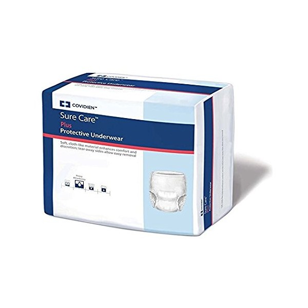 Kendall SURECARE Protective Underwear, Medium 34"-46", 80/cs