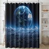 IOHEFY Earth View Shower Curtain 72x72 Inch with Hooks Outer
