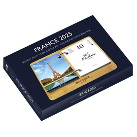 Draeger Paris - Tear-off Set Yvon 2025 - 7 Languages - 365 Sheets and Reusable Bamboo Base - 1 Photo for Each Day of the Year - France - Appointment Holder