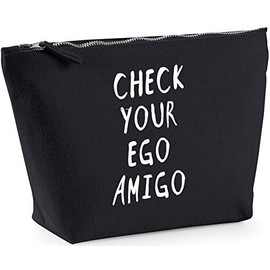 Hippowarehouse Check Your Ego Amigo printed make up cosmetic wash bag 18x19x9cm