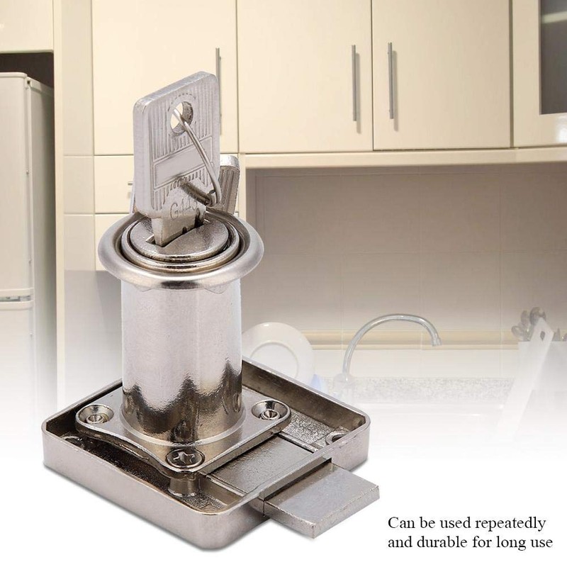 Zerodis Cylinder Cupboard Drawer Lock Zinc Alloy Cabinet Deadbolt Lock