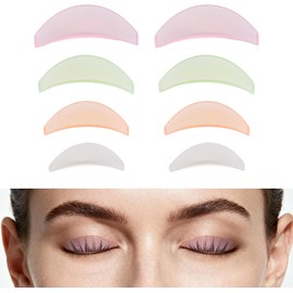 4 pares de protectores de pestañas con almohadillas planas de silicona, varillas para permanente de pestañas en 4 tamaños (SML y XL), protectores asiáticos planos para rizado profesional de pes