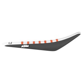 Enjoy Mfg 2019-2022 KTM SX-SXF 125 250 350 450 seat cover   BLK/ WHT/ ORANGE rib #173 LOGO
