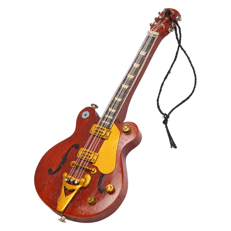 Miniature Electric Guitar Model Innovative Simulation Hand Crafted Wooden Guitar
