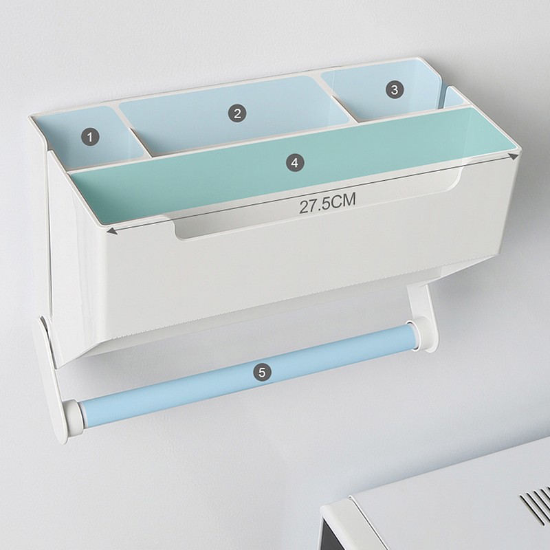 Paper Towel Holder with Shelf Plastic Wall Mounted Paper Towel