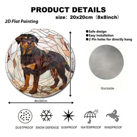 Lygond Decorative Tin Sign Sturdy Rottweiler for Home Entries Rottweiler Lovers and German Themed Interiors Easy Install Rustproof Aluminum Metal Signs Vintage for Home Decor 8×8 Inches