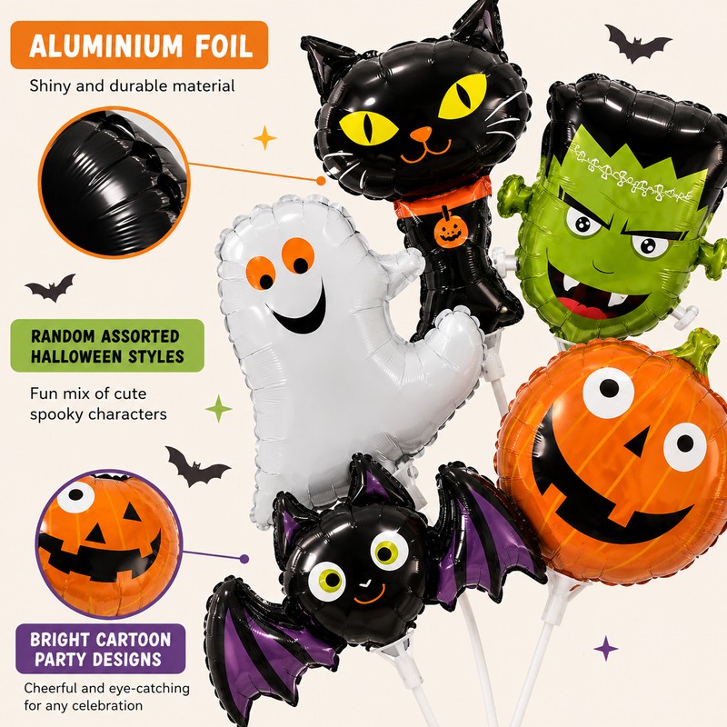 Mini Halloween Foil Balloons for Party Decor – Random Bat