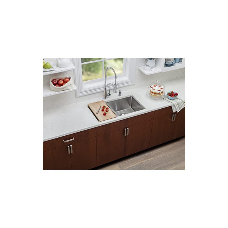 Elkay LKCBF17HW Single Basin Hardwood Cutting Board Designed to Fit