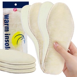 2 Pairs of Plush Insoles, Winter Insoles for Cold Weather, Warm Insulating Winter Shoe Insoles Made of Wool, Breathable Insoles for Winter Shoes (40)